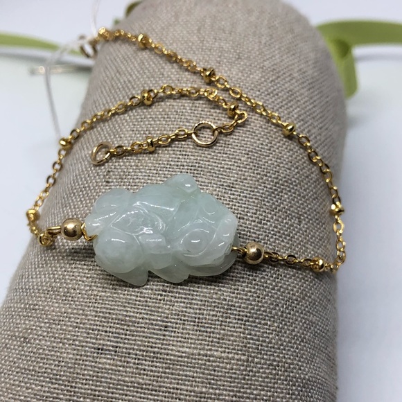 Beautiful brave troops jade 14K bracelet